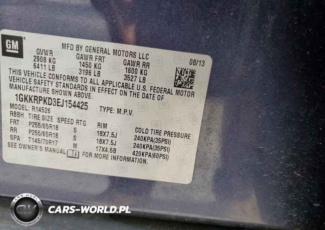 2014 GMC Acadia Sle VIN:1GKKRPKD3EJ154425 - 13