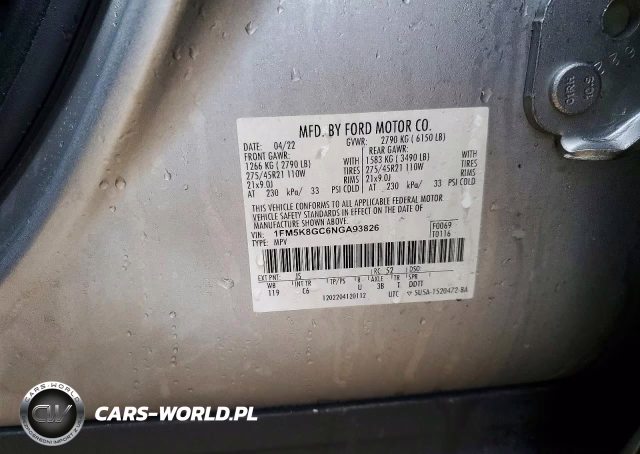 2022 Ford Explorer St VIN:1FM5K8GC6NGA93826 - 12