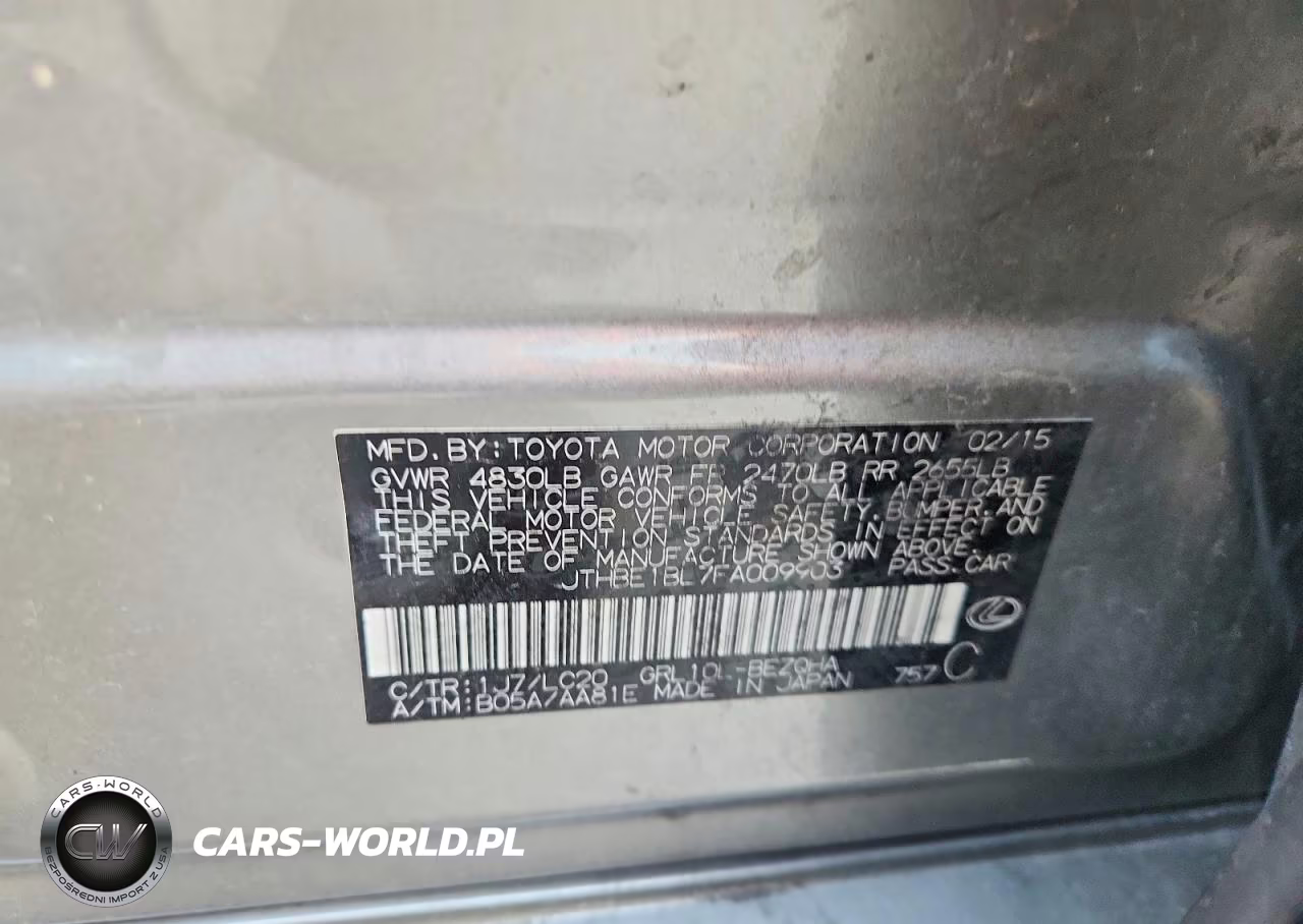 2015 Lexus Gs 350 VIN:JTHBE1BL7FA009903 - 12