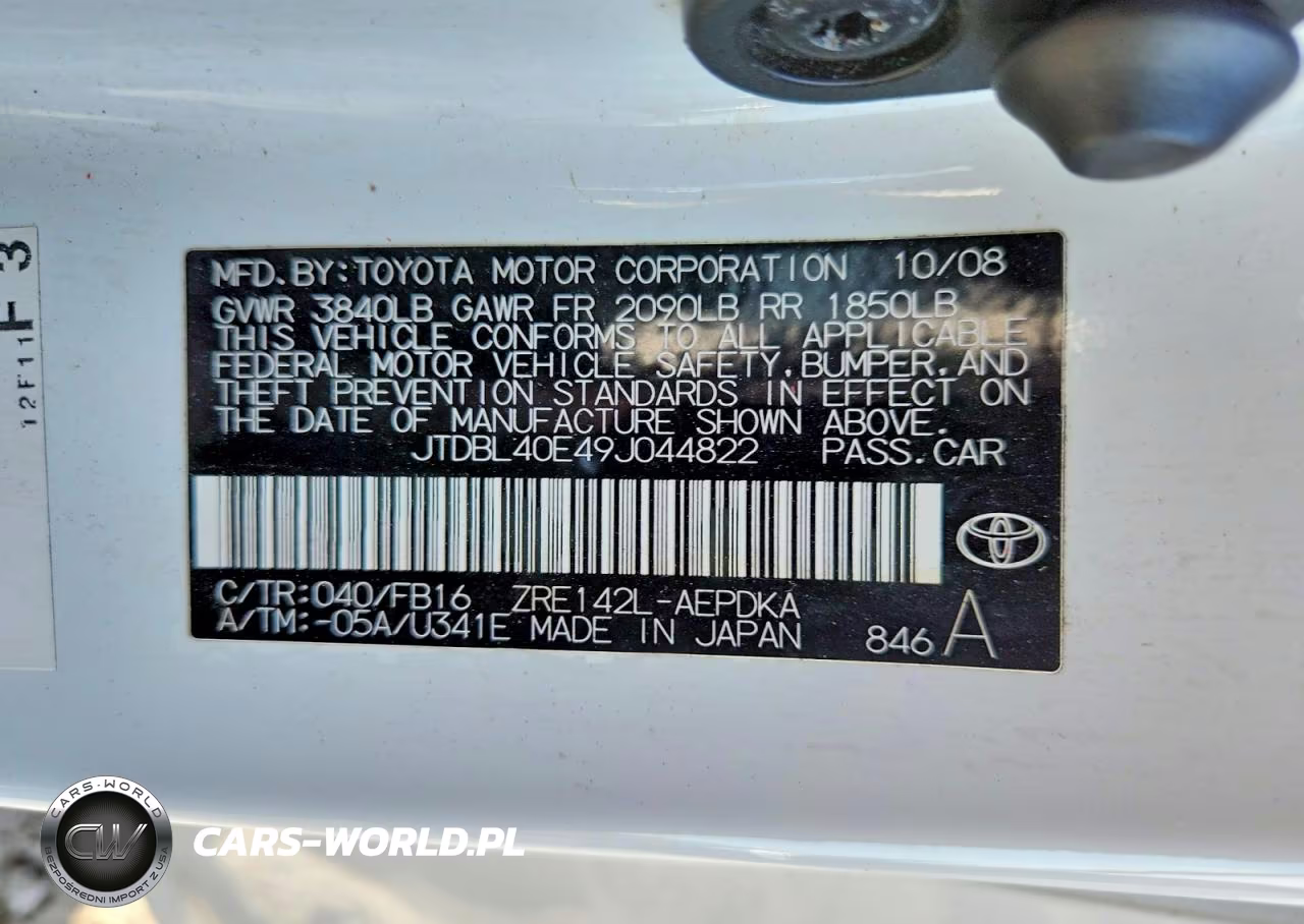 2009 Toyota Corolla Le VIN:JTDBL40E49J044822 - 12