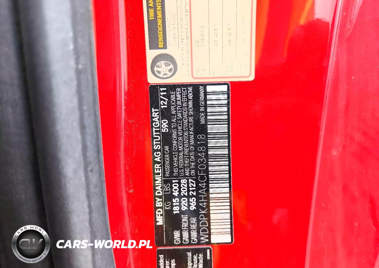 2012 Mercedes-Benz Slk 250 VIN:WDDPK4HA4CF034818 - 12