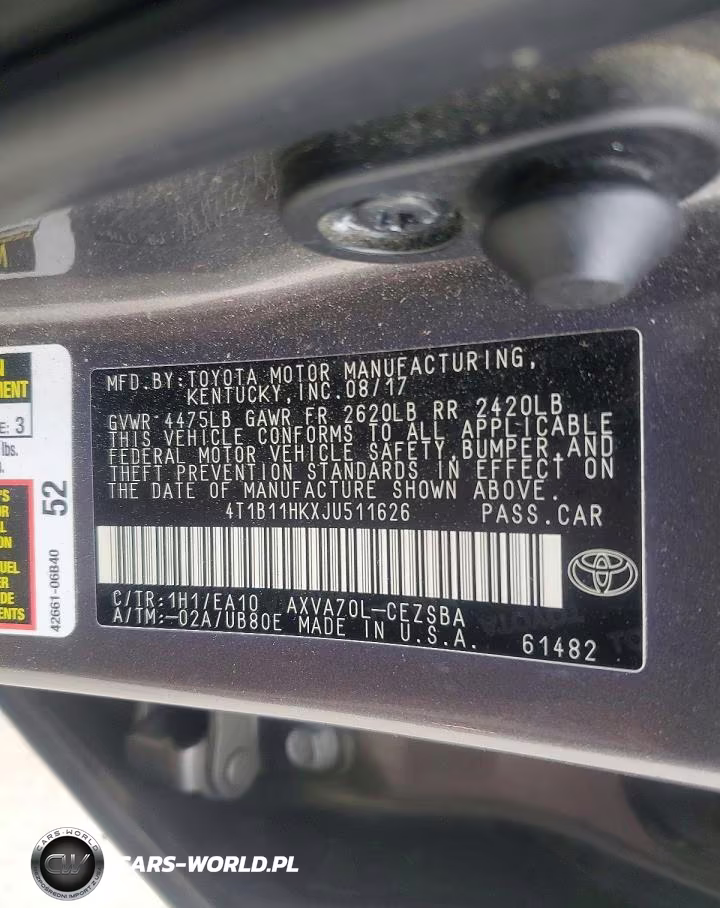 2018 Toyota Camry Se VIN:4T1B11HKXJU511626 - 12