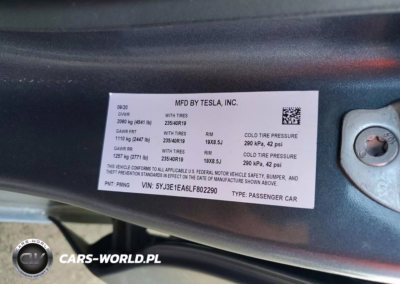2020 Tesla Model 3 VIN:5YJ3E1EA6LF802290 - 12