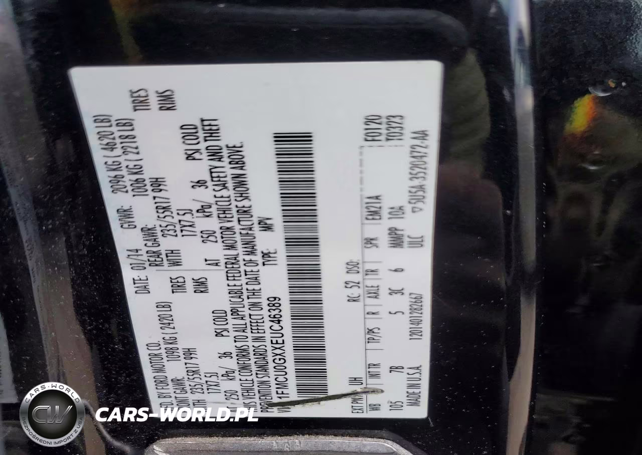 2014 Ford Escape Se VIN:1FMCU0GXXEUC46389 - 14