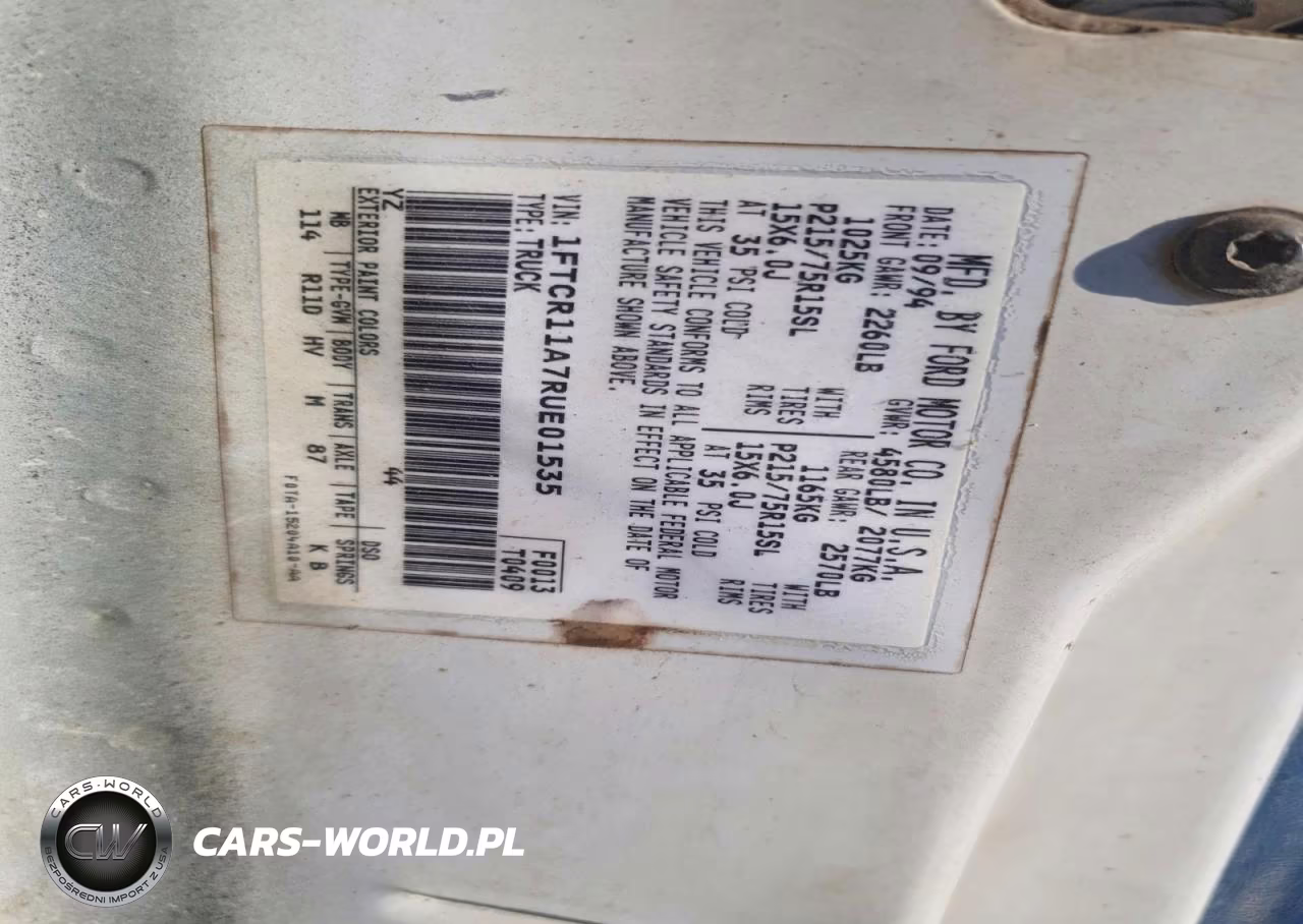 1994 Ford Ranger VIN:1FTCR11A7RUE01535 - 12