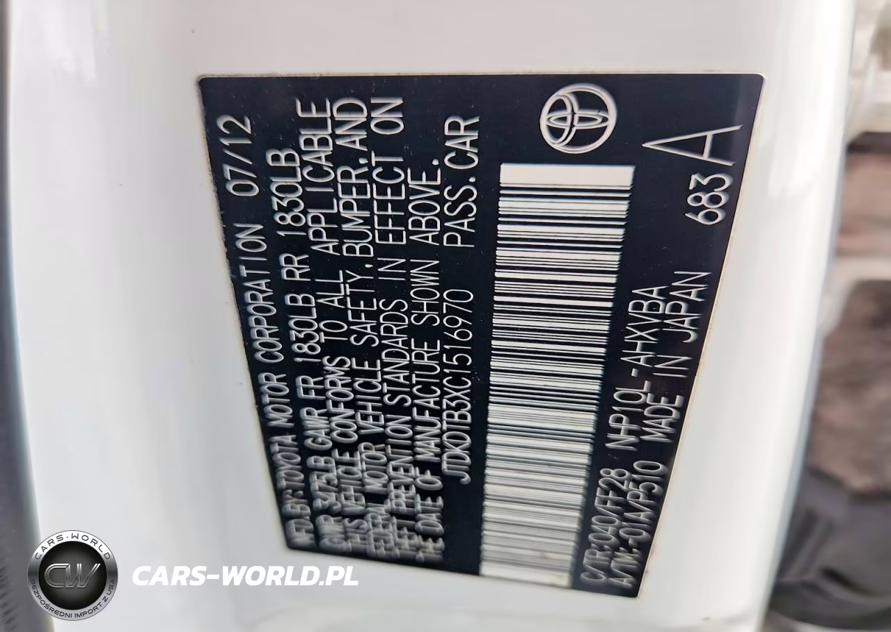 2012 Toyota Prius C Two VIN:JTDKDTB3XC1516970 - 12