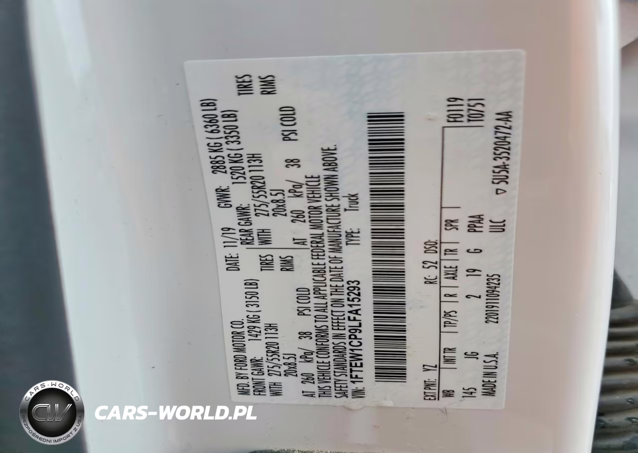 2020 Ford F150 Supercrew VIN:1FTEW1CP9LFA15293 - 13