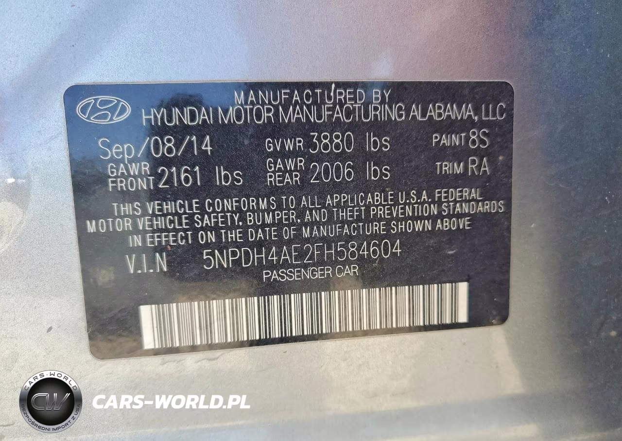 2015 Hyundai Elantra Se VIN:5NPDH4AE2FH584604 - 13