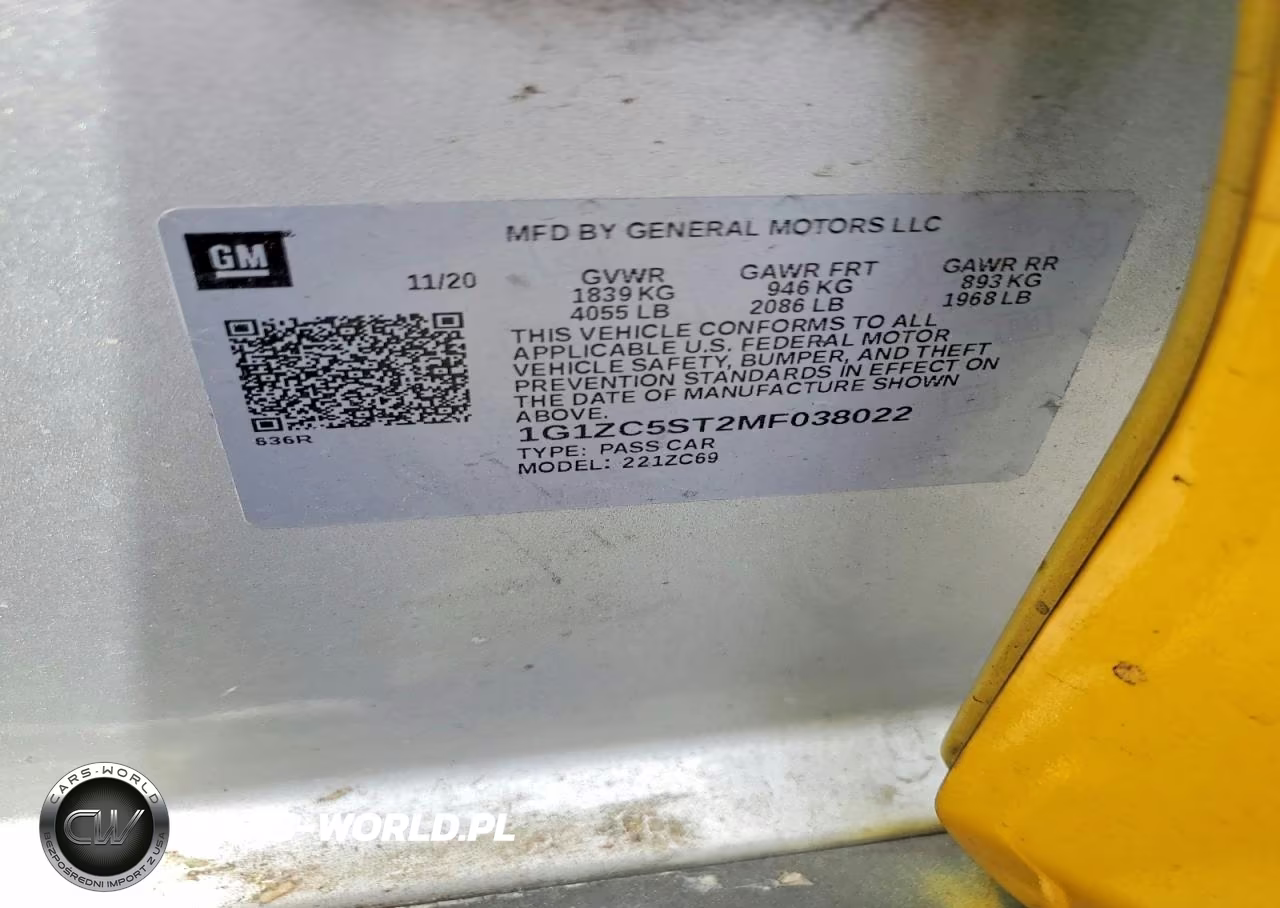2021 Chevrolet Malibu Ls VIN:1G1ZC5ST2MF038022 - 12