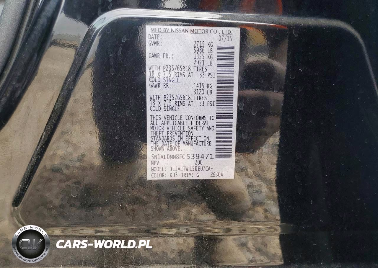 2015 Infiniti Qx60 Base VIN:5N1AL0MN8FC539471 - 13