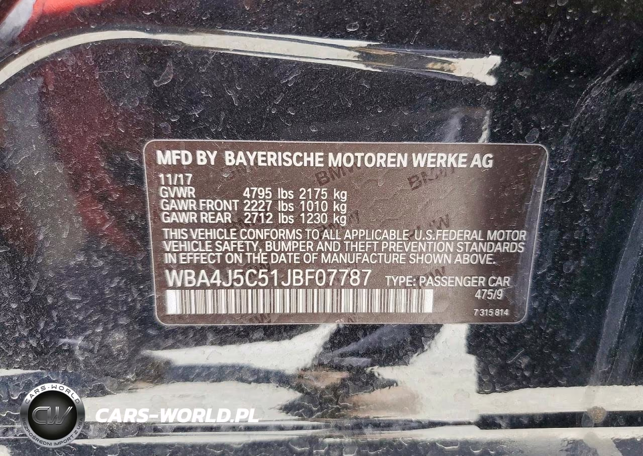 2018 BMW 440I Gran Coupe VIN:WBA4J5C51JBF07787 - 12