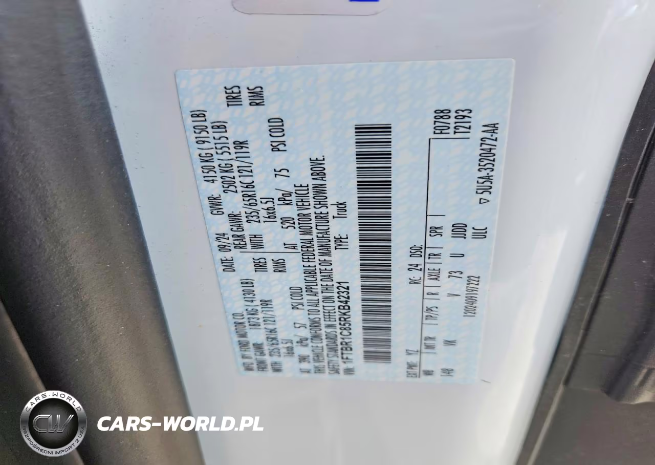 2024 Ford Transit 250 Delivery Van VIN:1FTBR1C85RKB42321 - 14