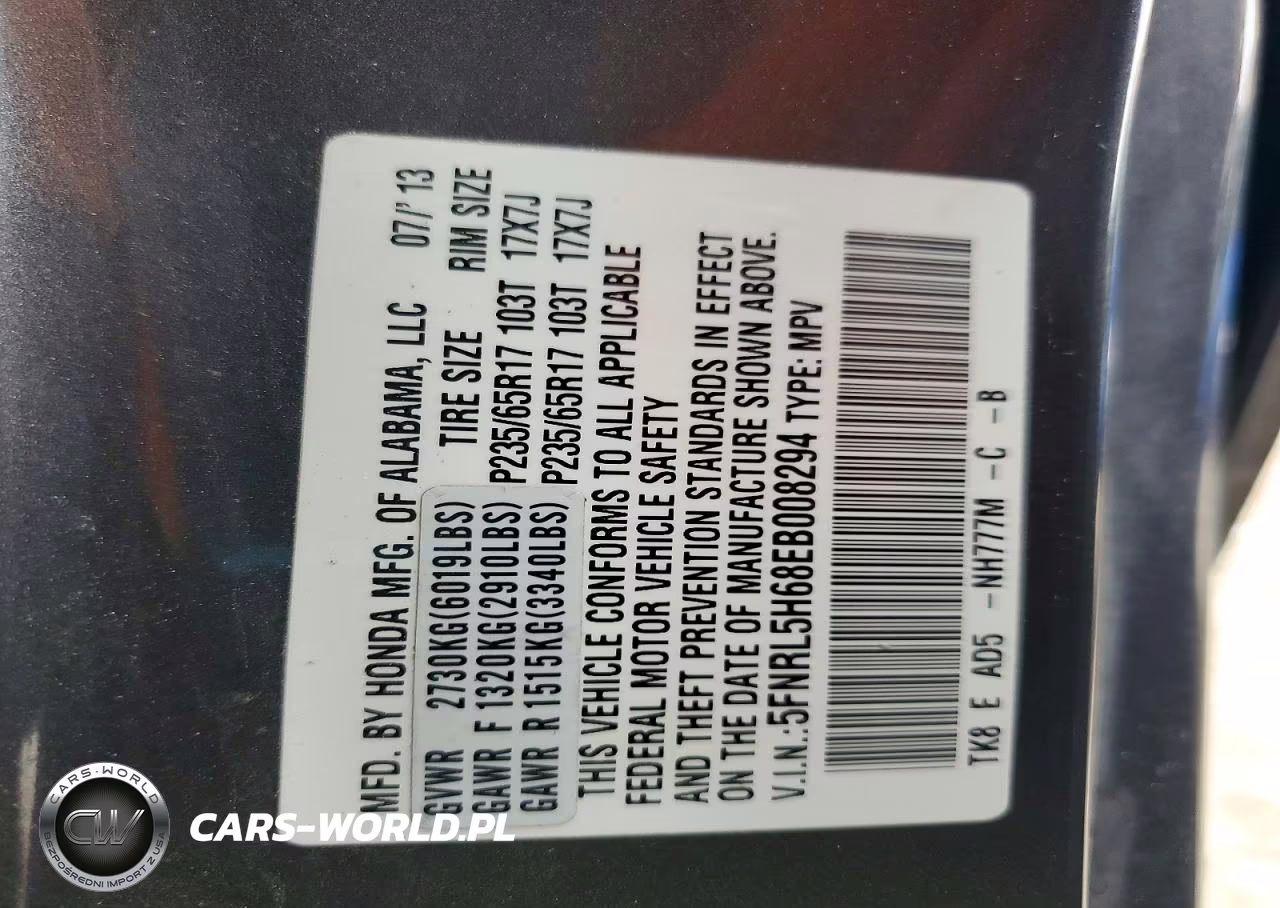 2014 Honda Odyssey Exl VIN:5FNRL5H68EB008294 - 13