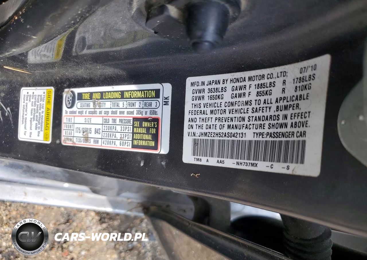 2010 Honda Insight Lx VIN:JHMZE2H52AS042131 - 12