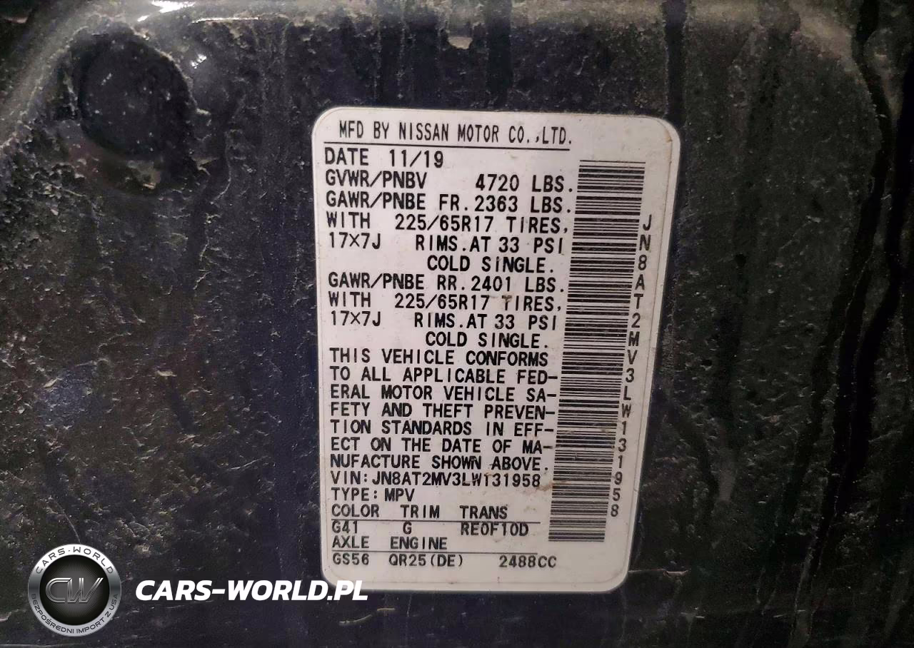 2020 Nissan Rogue Sv VIN:JN8AT2MV3LW131958 - 12