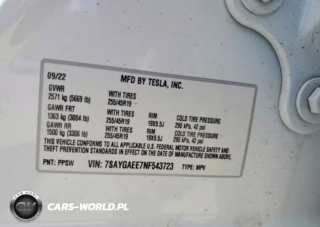 2022 Tesla Model Y VIN:7SAYGAEE7NF543723 - 12