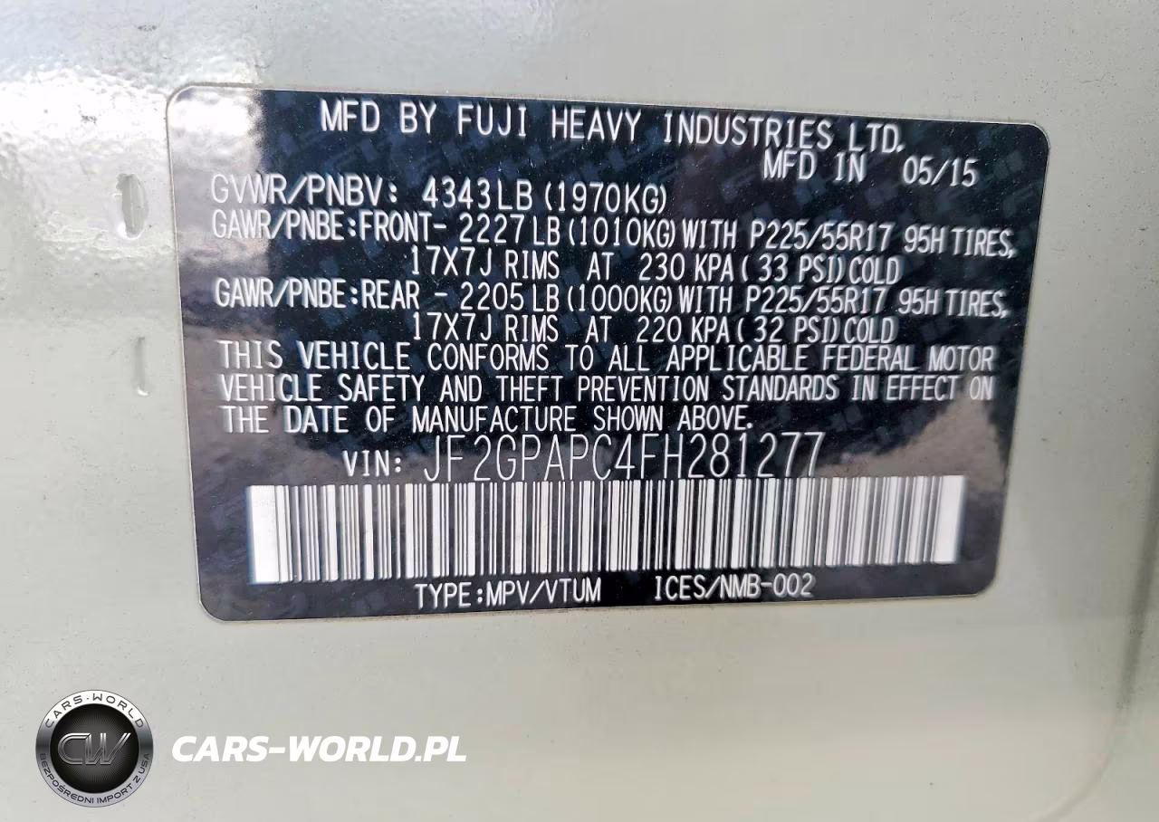 2015 Subaru Xv Crosstrek 2.0 Limited VIN:JF2GPAPC4FH281277 - 12