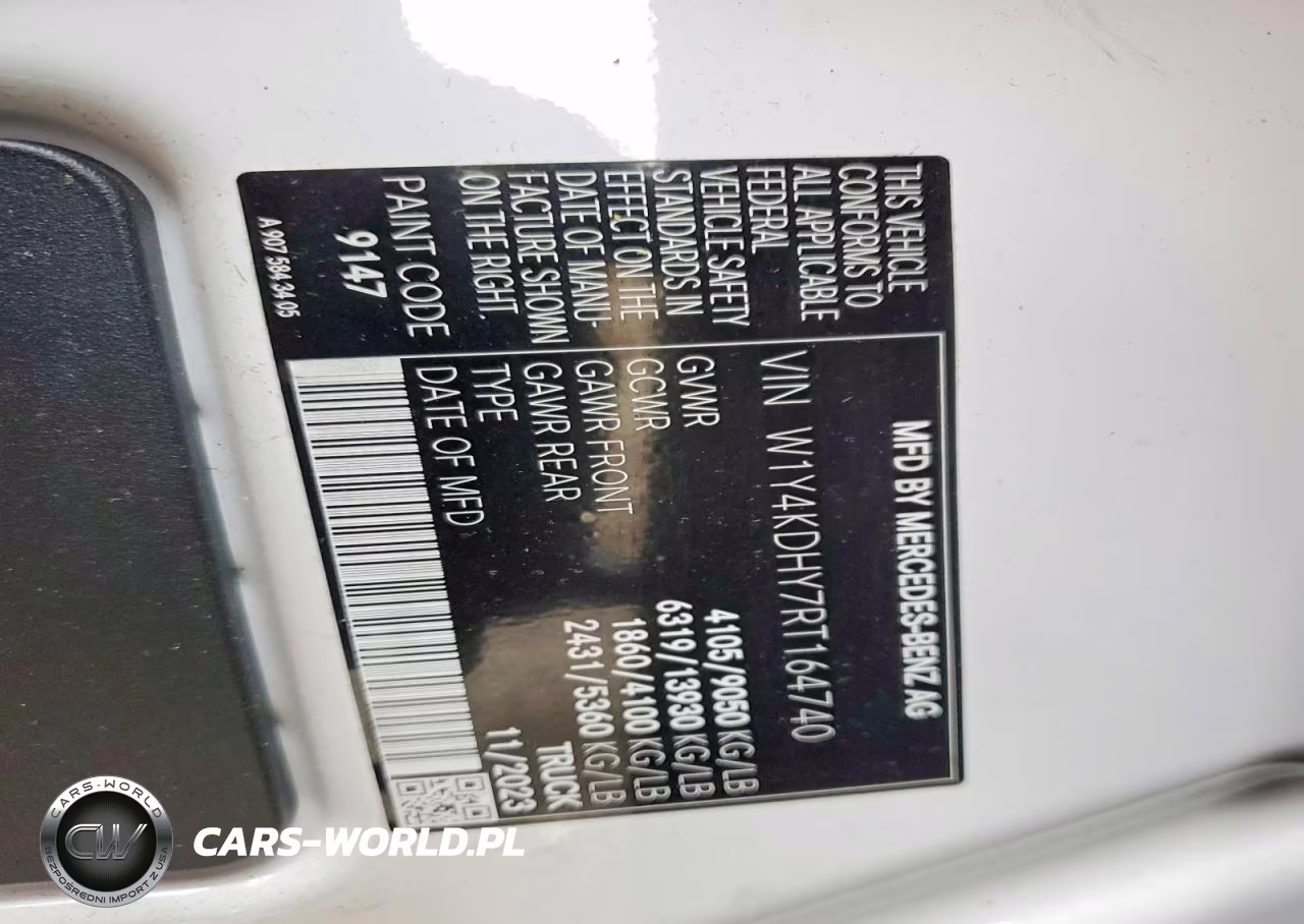 2024 Mercedes Benz Sprinter 2500 Delivery Van VIN:W1Y4KDHY7RT164740 - 13
