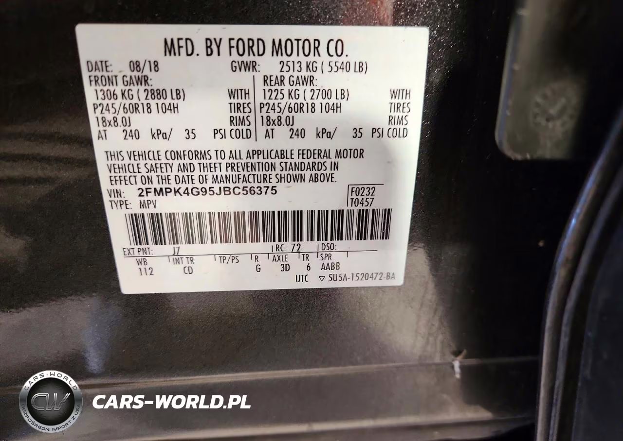 2018 Ford Edge Se VIN:2FMPK4G95JBC56375 - 13