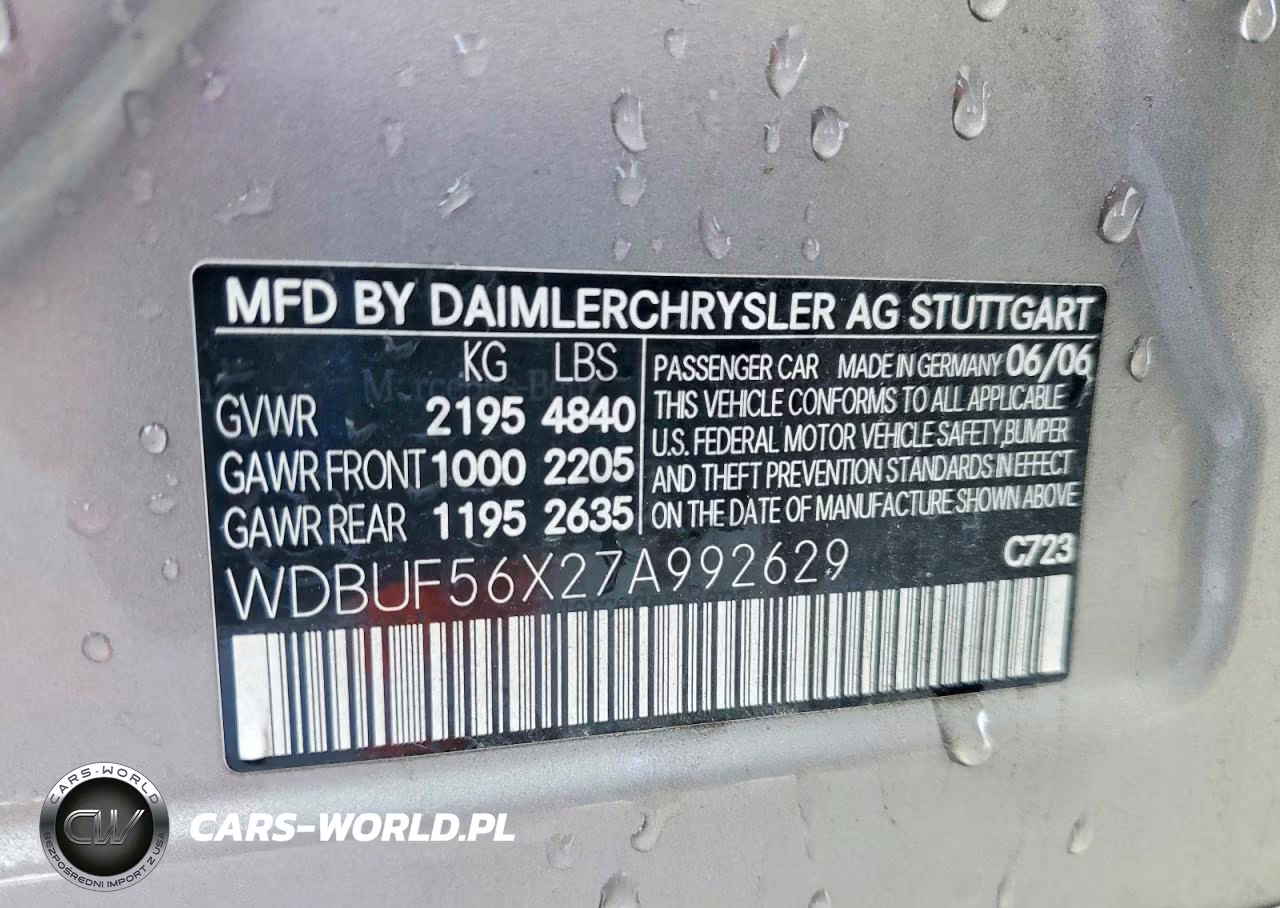 2007 Mercedes-Benz E 350 VIN:WDBUF56X27A992629 - 12