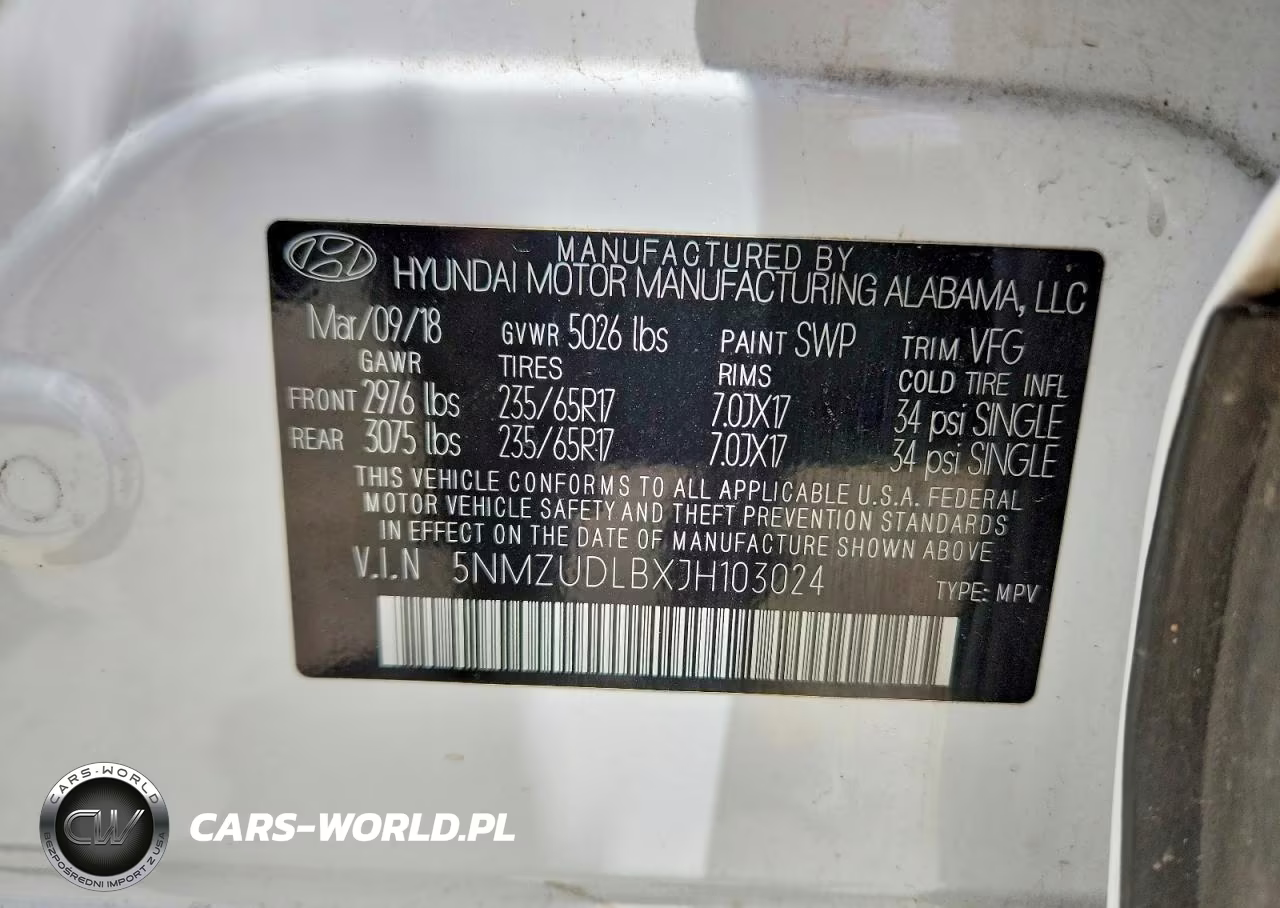 2018 Hyundai Santa Fe Sport 2.4L VIN:5NMZUDLBXJH103024 - 13