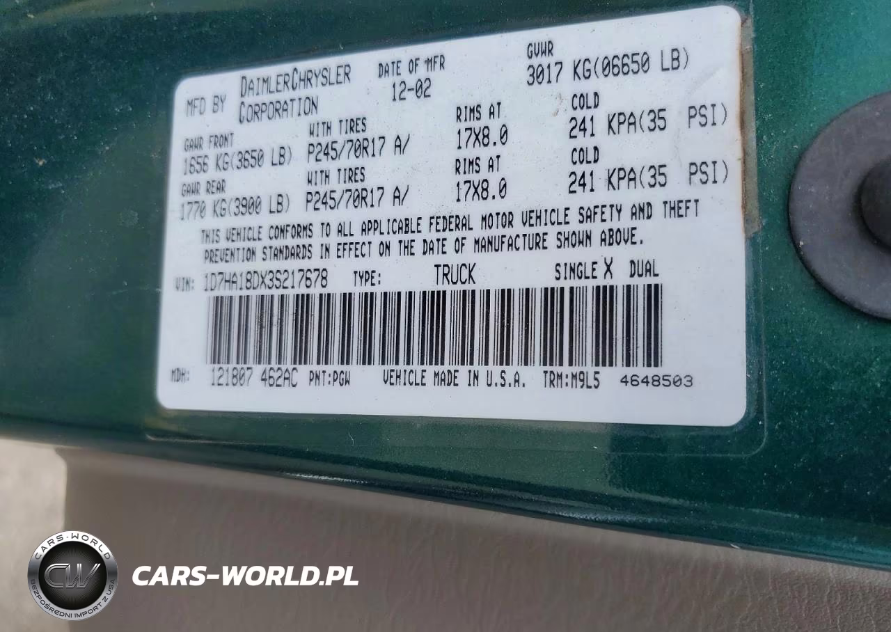 2003 Dodge Ram 1500 St VIN:1D7HA18DX3S217678 - 13