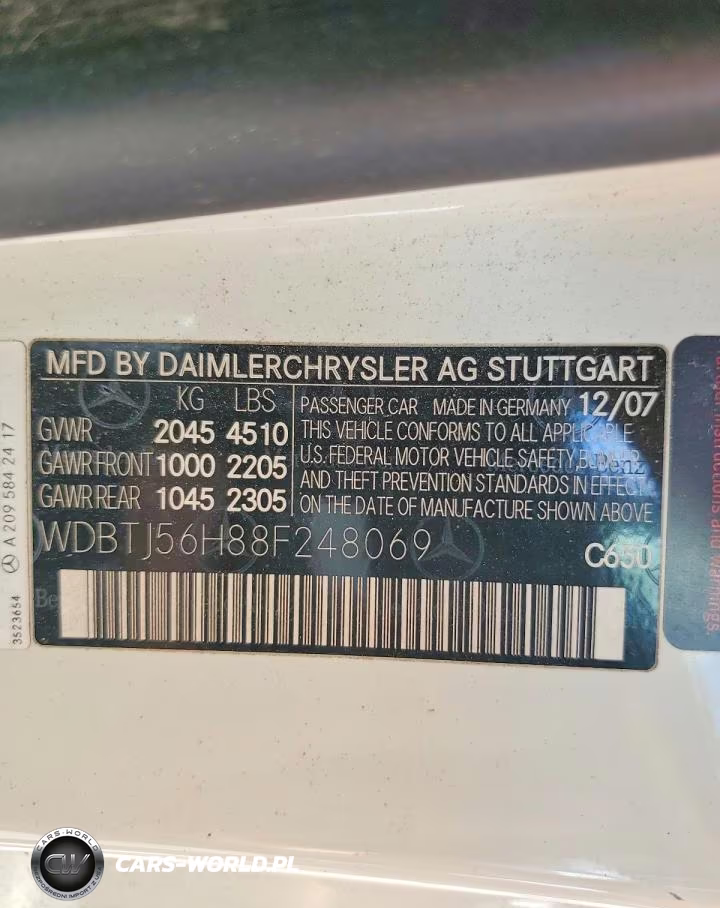 2008 Mercedes-Benz Clk 350 VIN:WDBTJ56H88F248069 - 12