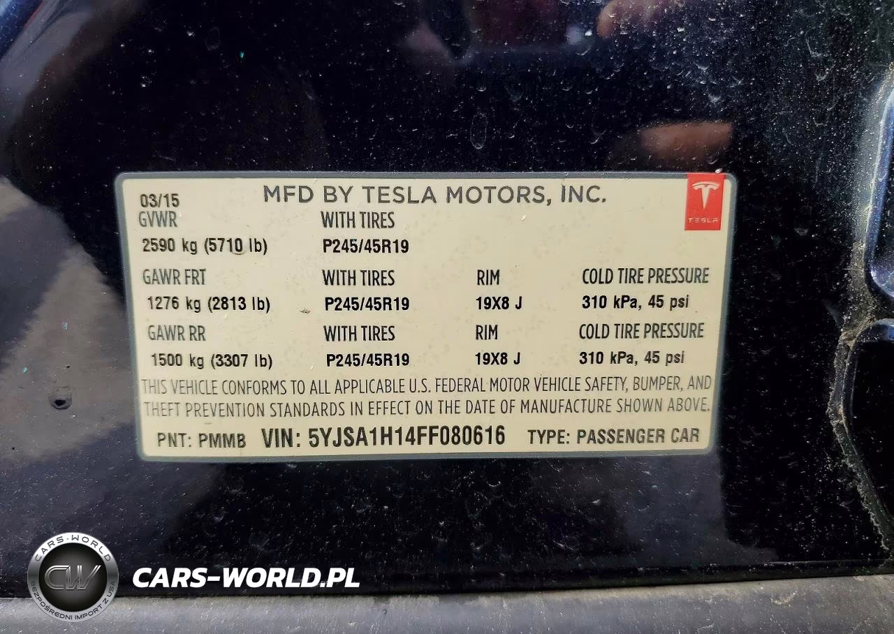 2015 TESLA MODEL S 60-70-85 VIN:5YJSA1H14FF080616 - 12