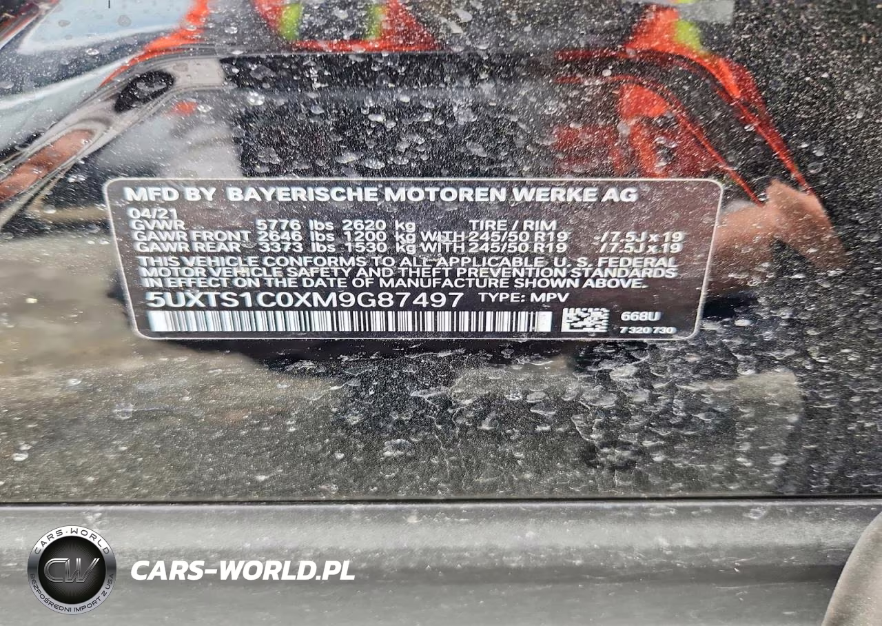 2021 BMW X3 xDrive30E VIN:5UXTS1C0XM9G87497 - 13