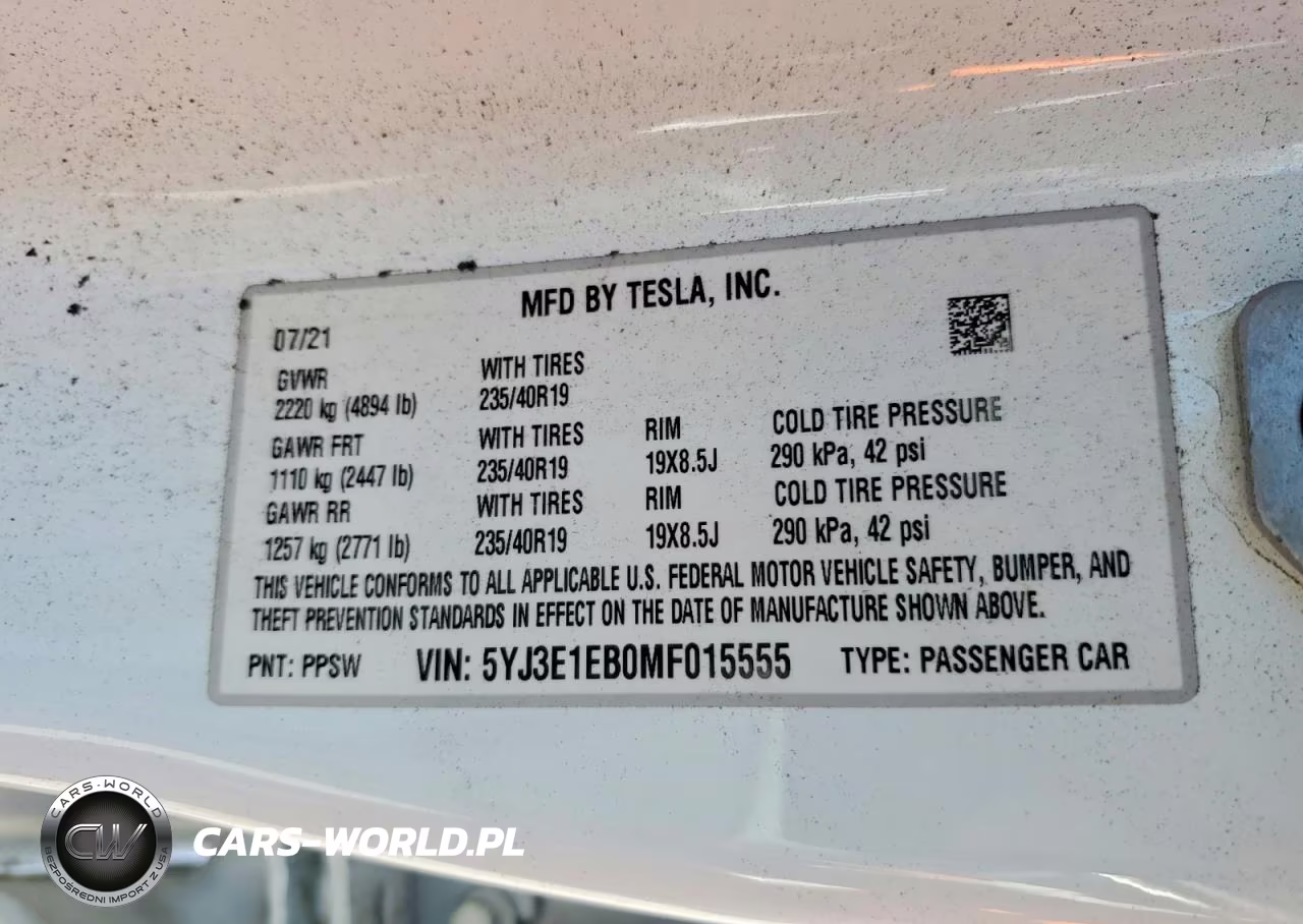 2021 Tesla Model 3 VIN:5YJ3E1EB0MF015555 - 12