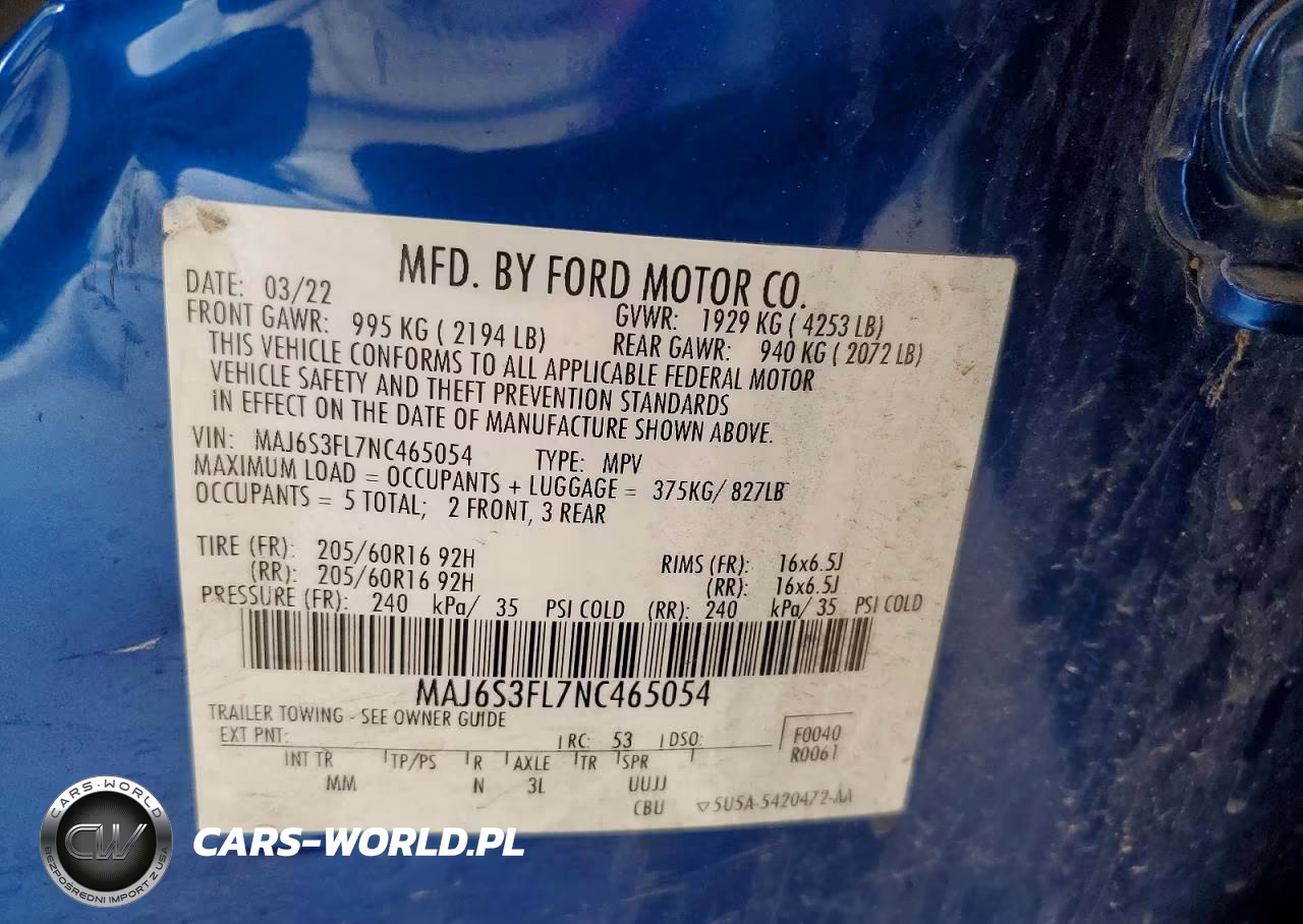 2022 Ford Ecosport S VIN:MAJ6S3FL7NC465054 - 14
