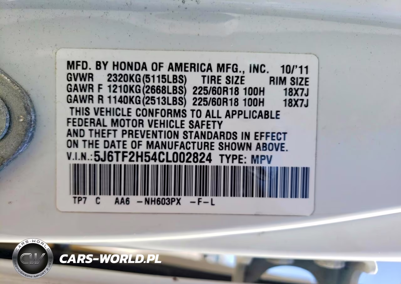 2012 Honda Crosstour Exl VIN:5J6TF2H54CL002824 - 13