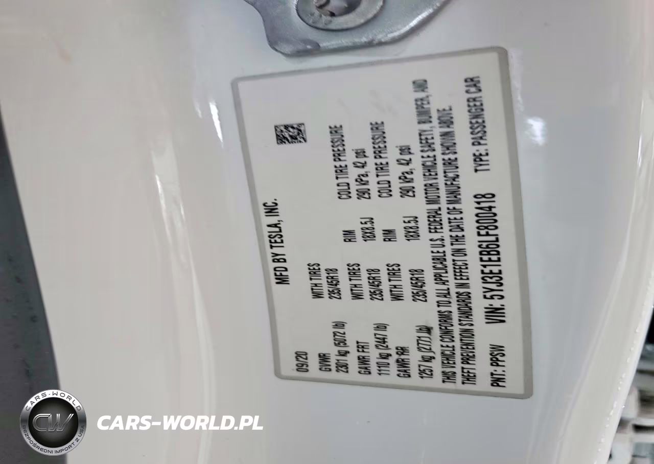 2020 Tesla Model 3 VIN:5YJ3E1EB6LF800418 - 12