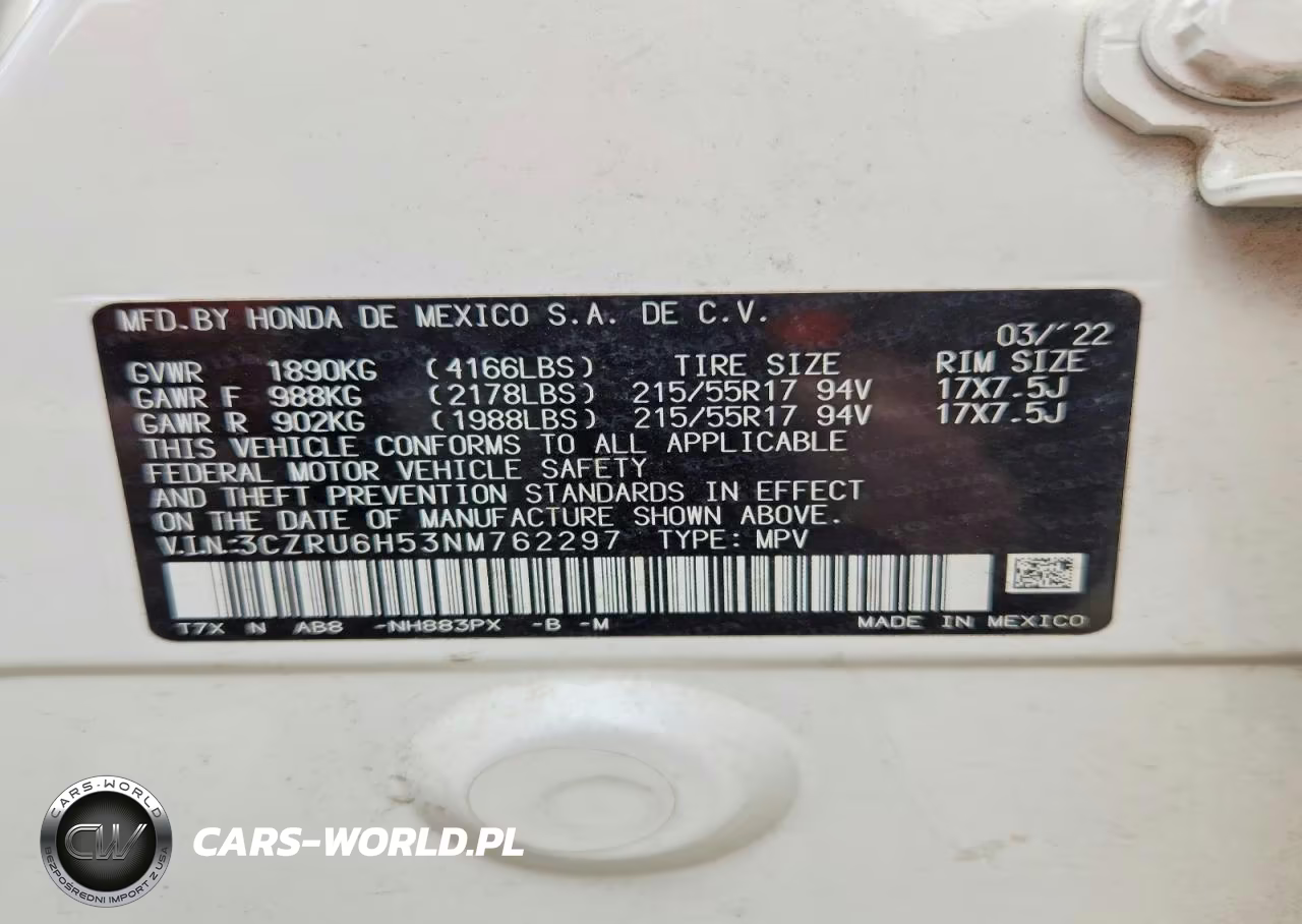 2022 Honda Hr-V Ex VIN:3CZRU6H53NM762297 - 14