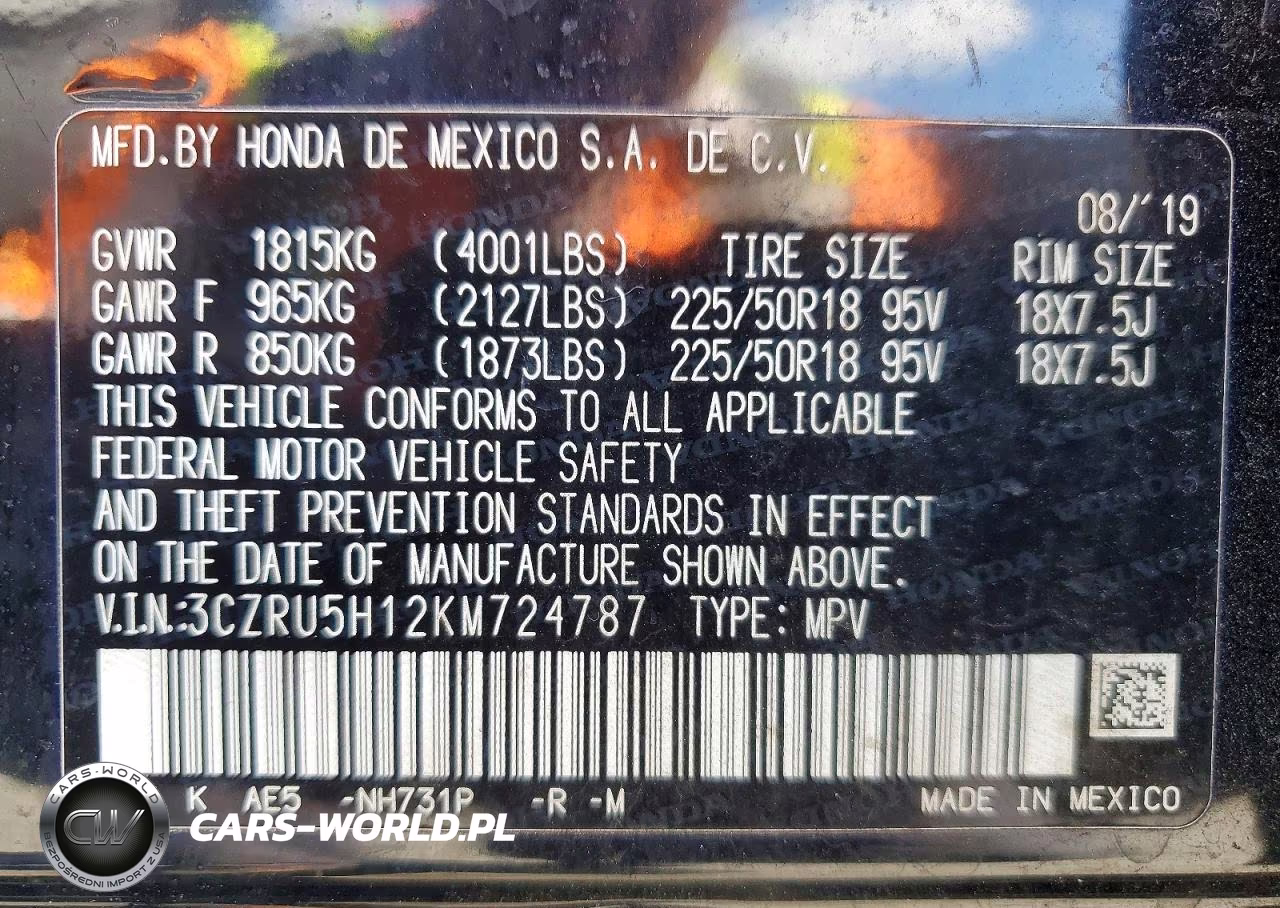 2019 Honda Hr-V Sport VIN:3CZRU5H12KM724787 - 13