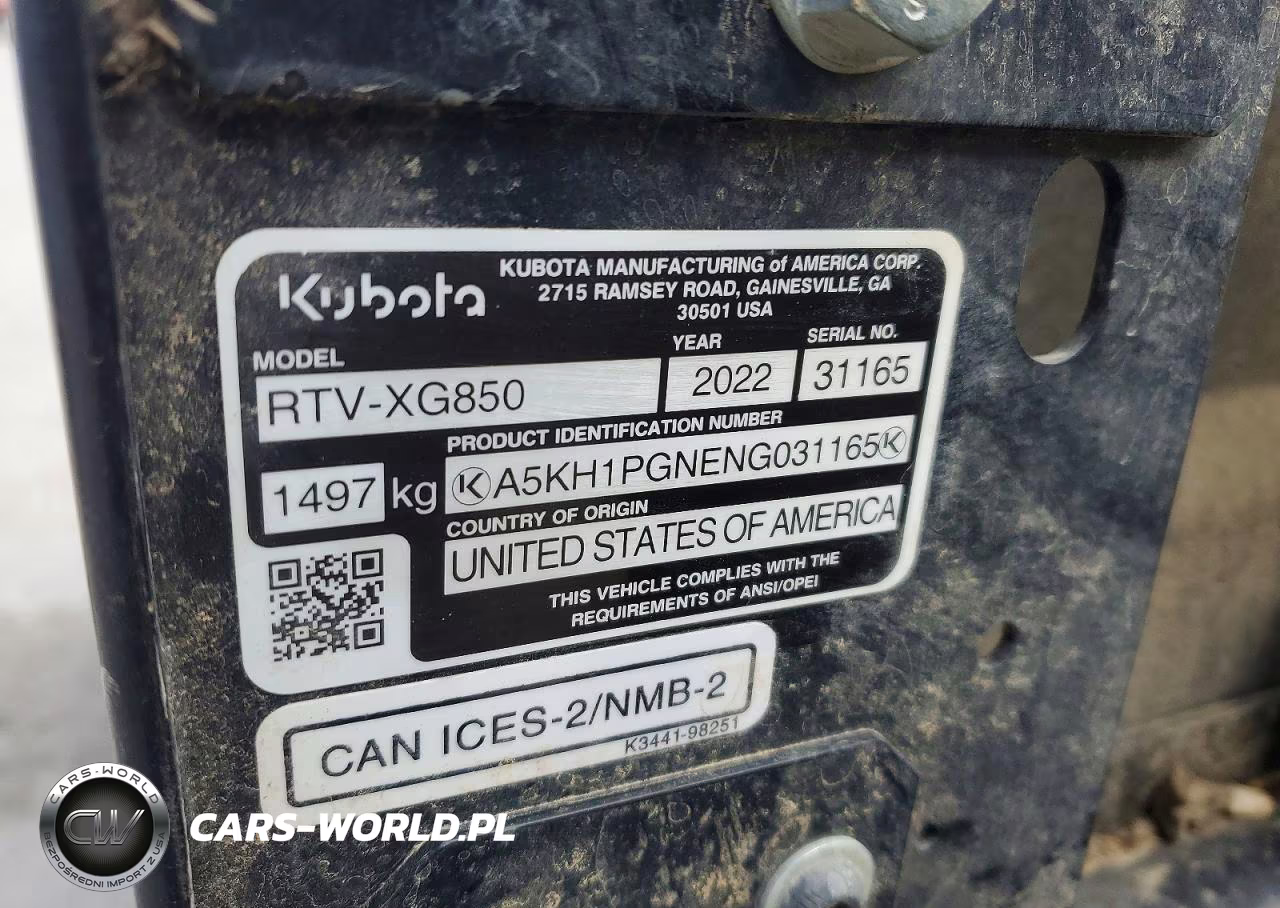 2022 Kubota Rtv-Xg850 Utility Vehicle VIN:A5KH1PGNENG031165 - 10