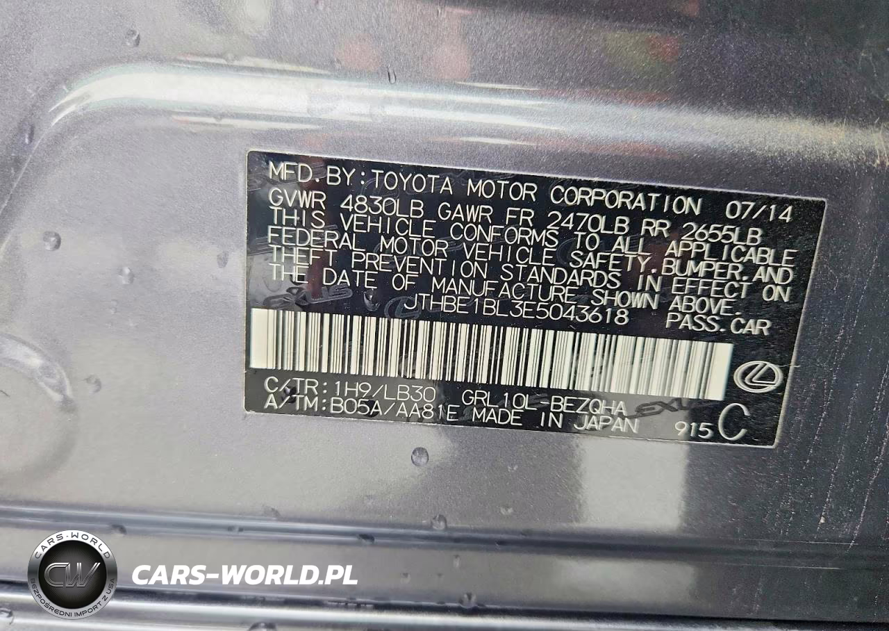 2014 Lexus Gs 350 VIN:JTHBE1BL3E5043618 - 12