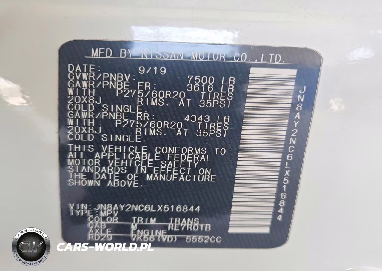 2020 Nissan Armada Sl VIN:JN8AY2NC6LX516844 - 13