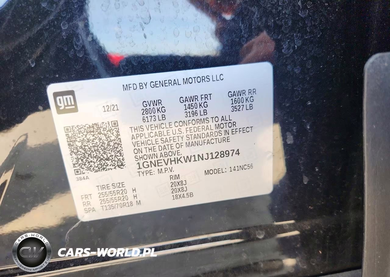 2022 Chevrolet Traverse Lt VIN:1GNEVHKW1NJ128974 - 12