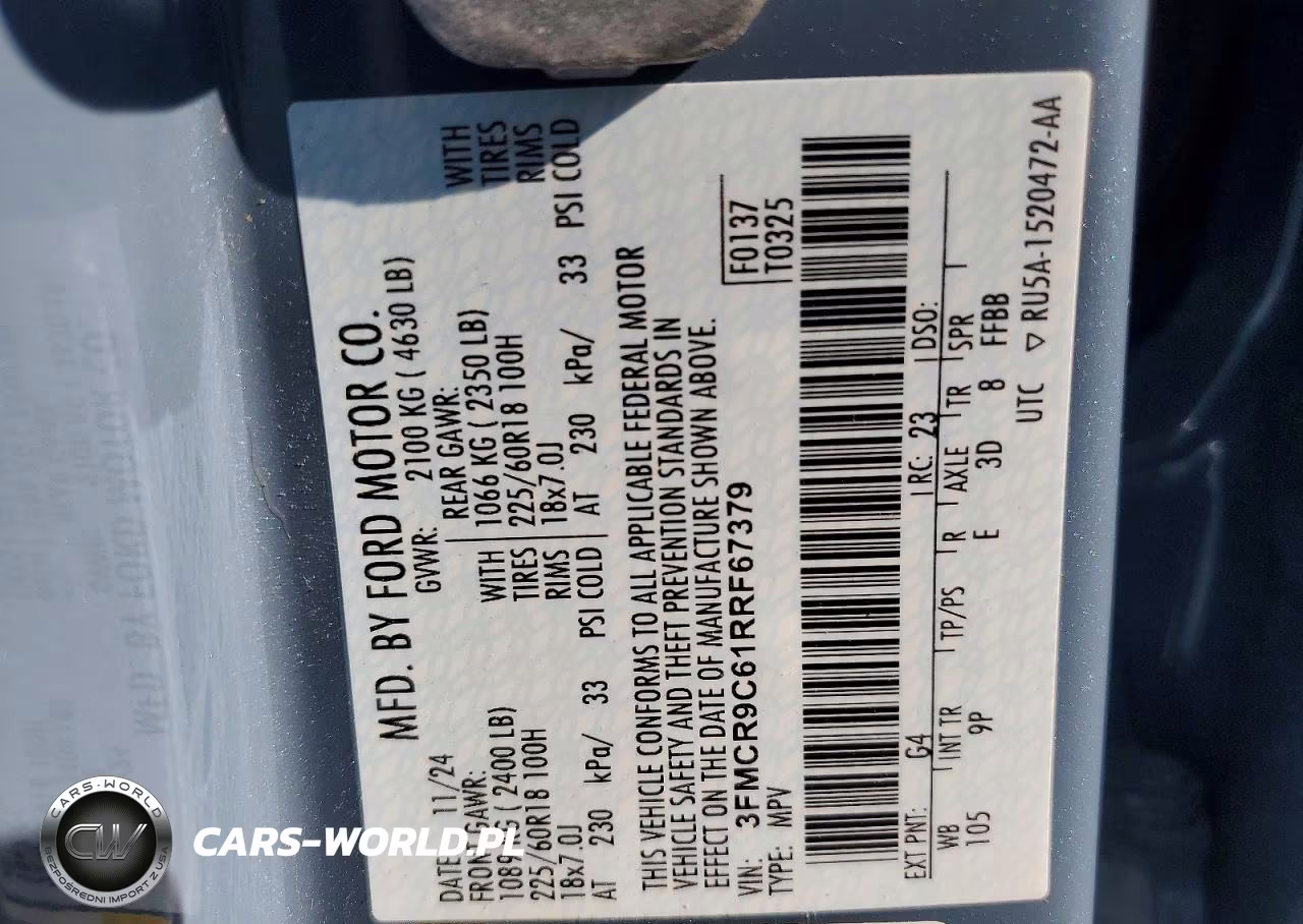 2024 Ford Bronco Sport Outer Banks VIN:3FMCR9C61RRF67379 - 12