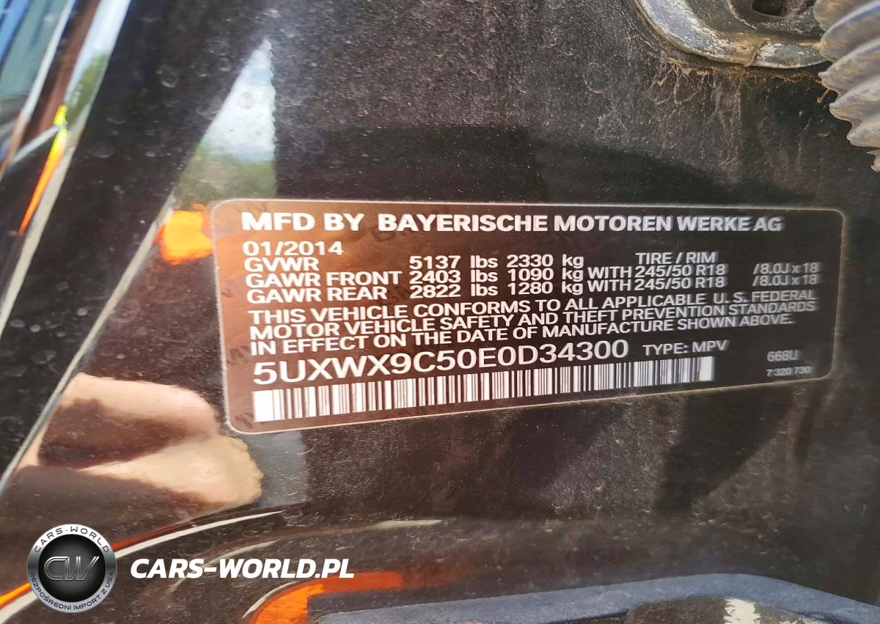 2014 BMW X3 xDrive28I VIN:5UXWX9C50E0D34300 - 13