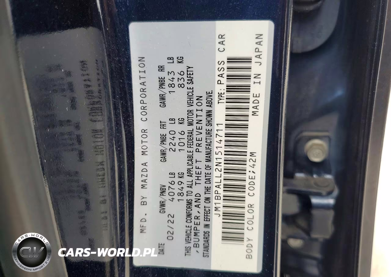 2022 Mazda 3 Preferred VIN:JM1BPALL2N1514711 - 12