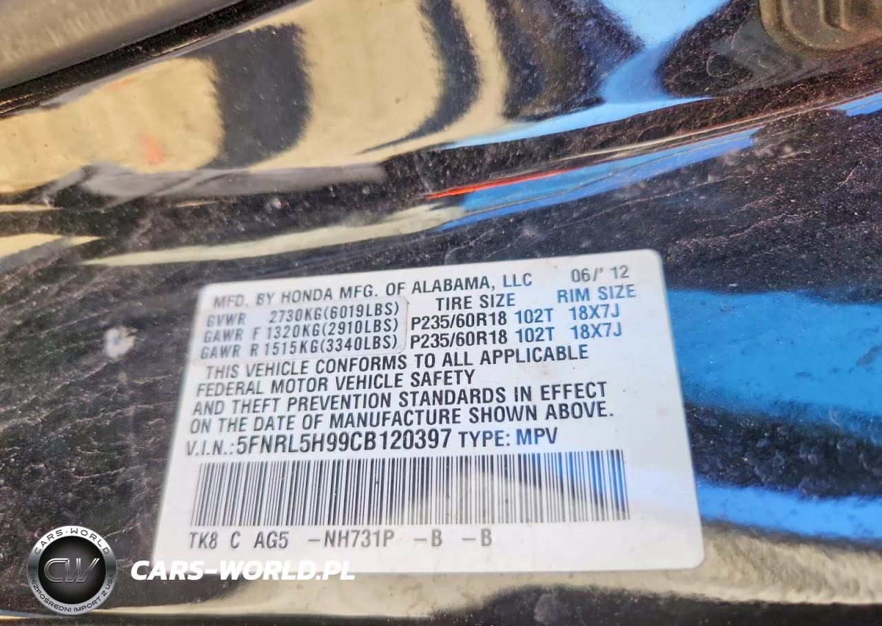 2012 Honda Odyssey Touring VIN:5FNRL5H99CB120397 - 13