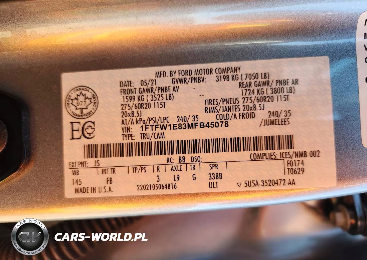 2021 Ford F150 Supercrew VIN:1FTFW1E83MFB45078 - 12