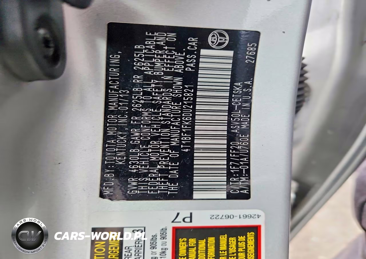 2013 Toyota Camry Se VIN:4T1BF1FK6DU215821 - 12