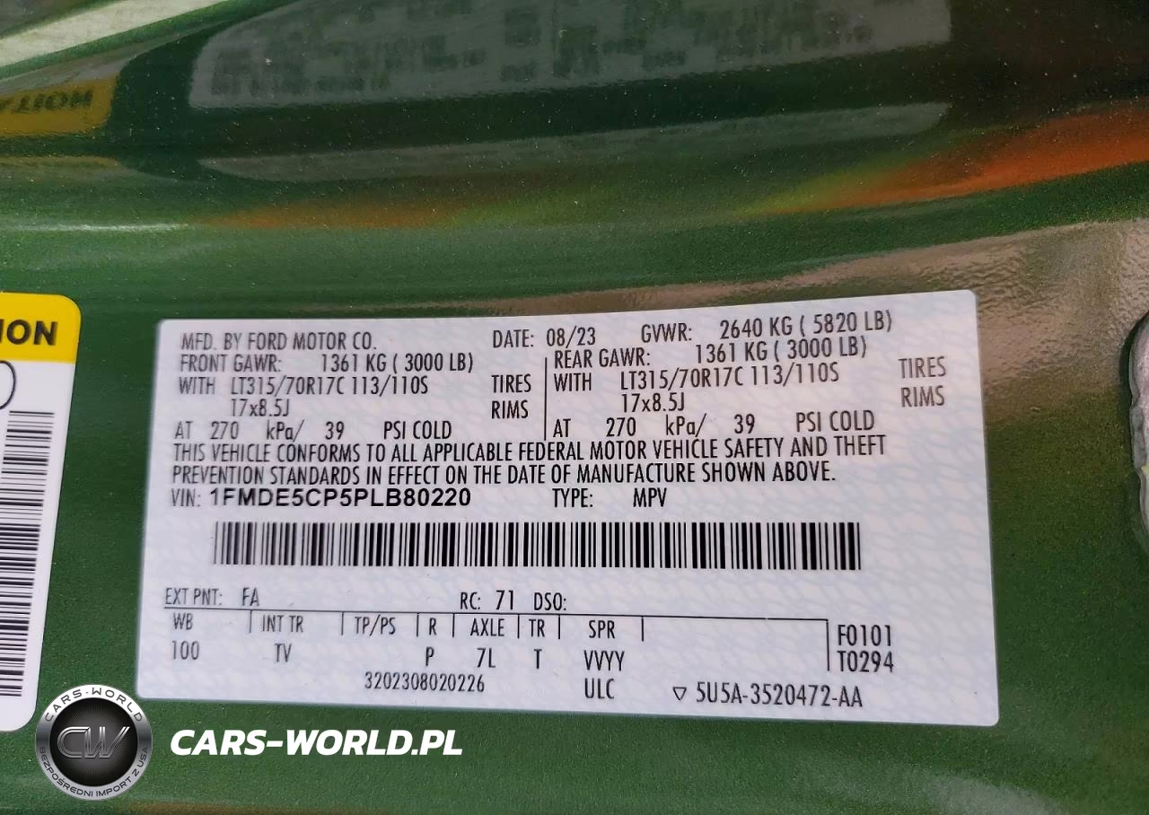 2023 Ford Bronco Base VIN:1FMDE5CP5PLB80220 - 14