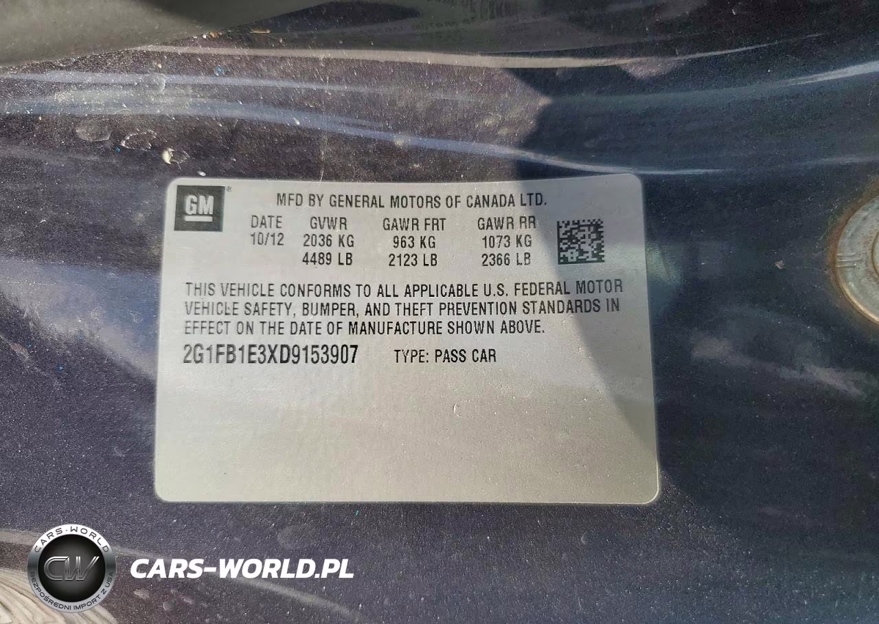 2013 Chevrolet Camaro Lt VIN:2G1FB1E3XD9153907 - 12