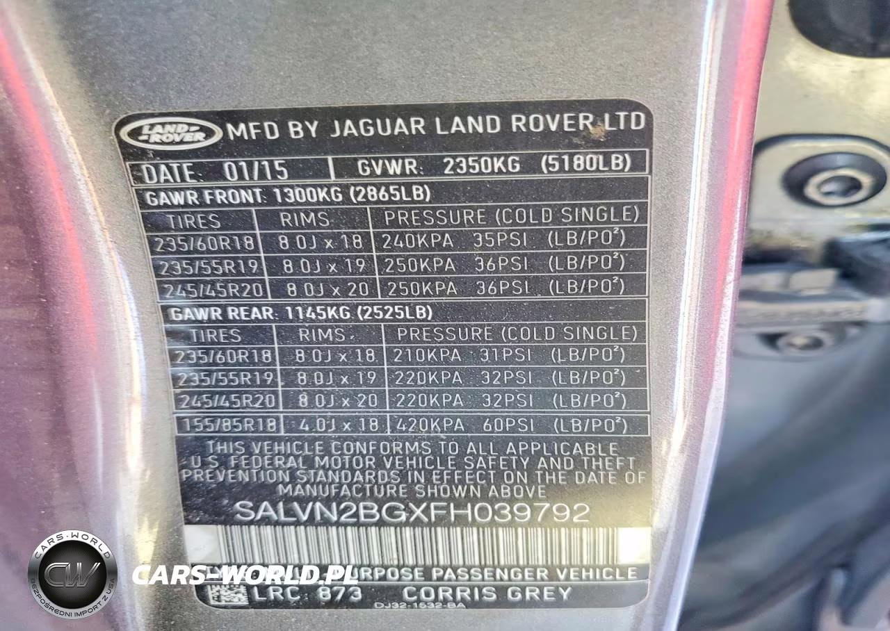 2015 Land Rover Range Rover Evoque Pure VIN:SALVN2BGXFH039792 - 13