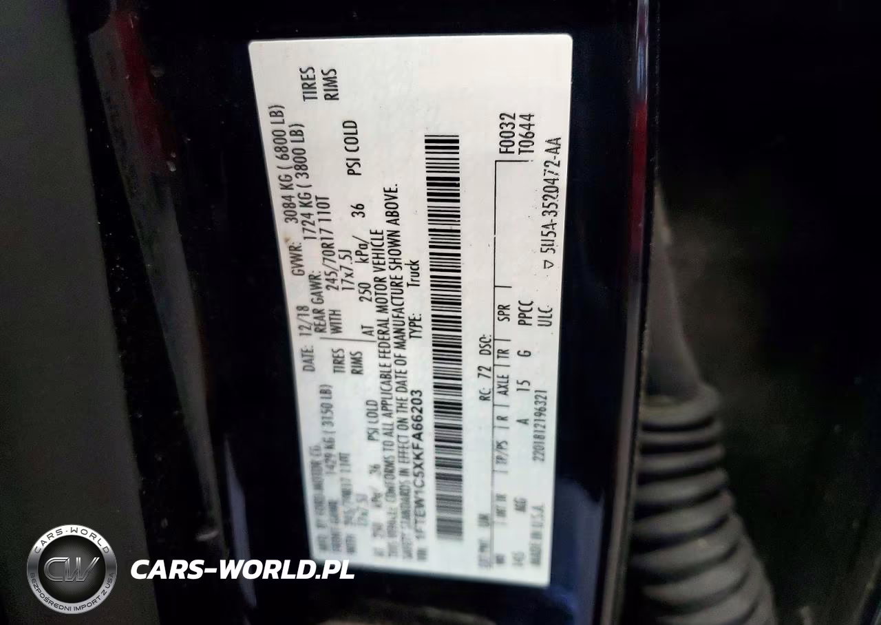 2019 Ford F150 Supercrew VIN:1FTEW1C5XKFA66203 - 12