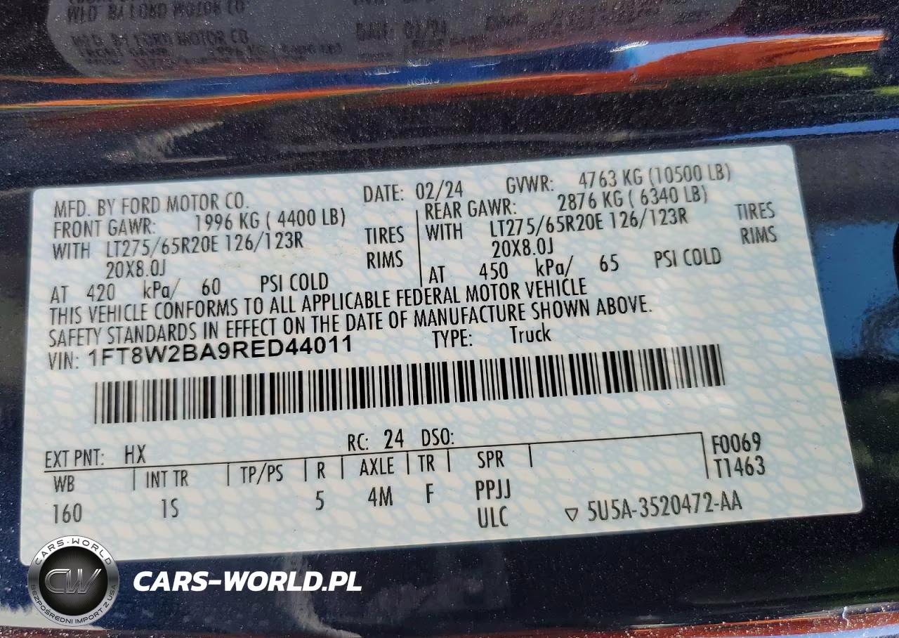 2024 Ford F250 Super Duty VIN:1FT8W2BA9RED44011 - 13